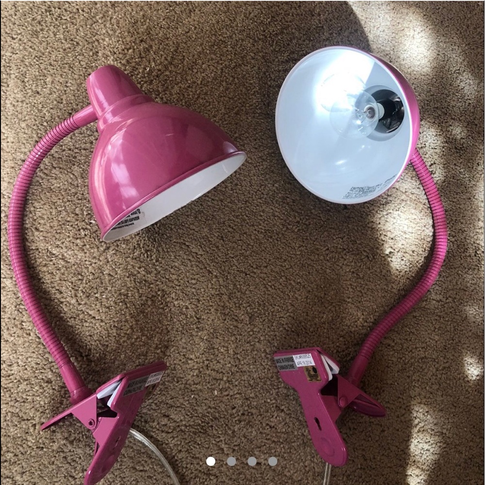 Two Pottery Barn teen lamps